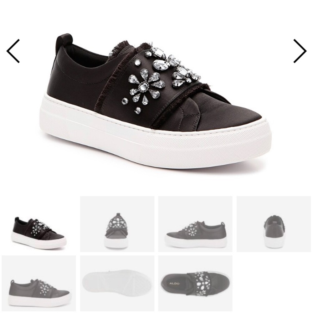 Aldo “Dreaclya” platform black jeweled sneaker